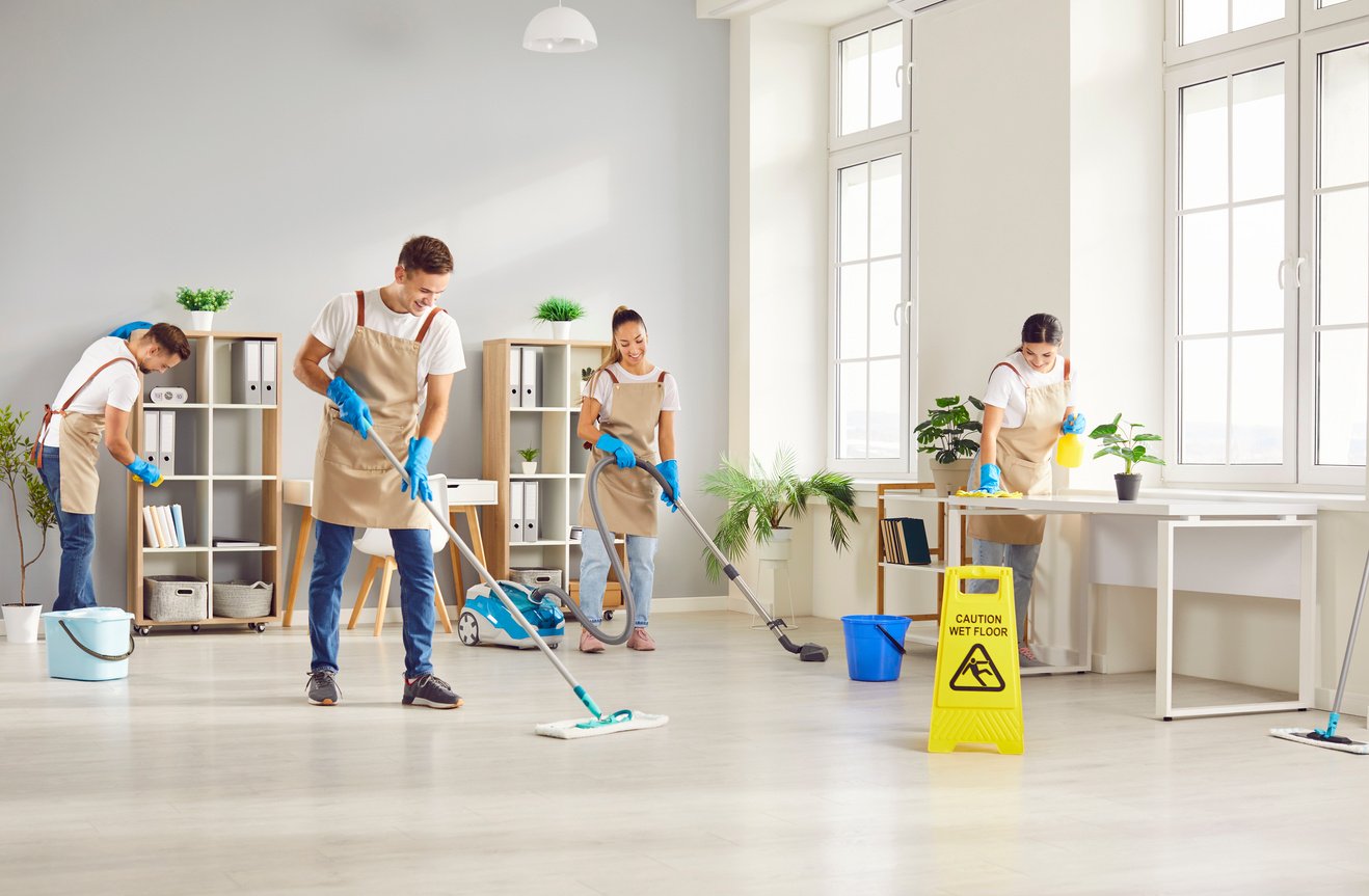 Cleaning Staff Team Cleanup Home or Office